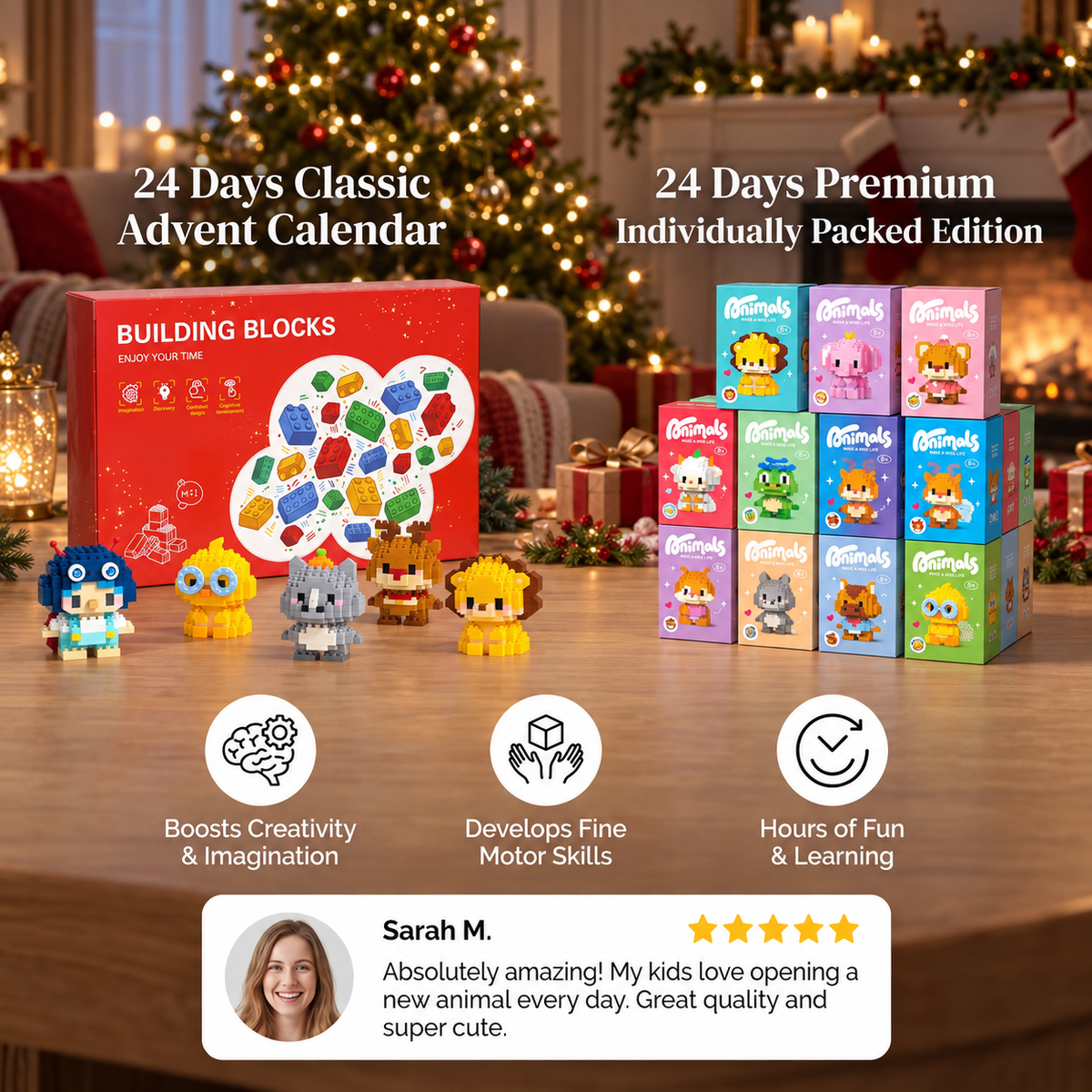 Adorable Animal Building Blocks Advent Calendar for Kids
