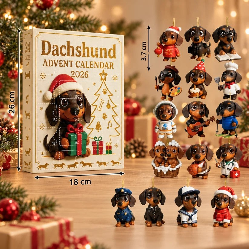 24-Day Dachshund Advent Calendar with Surprise Figurines