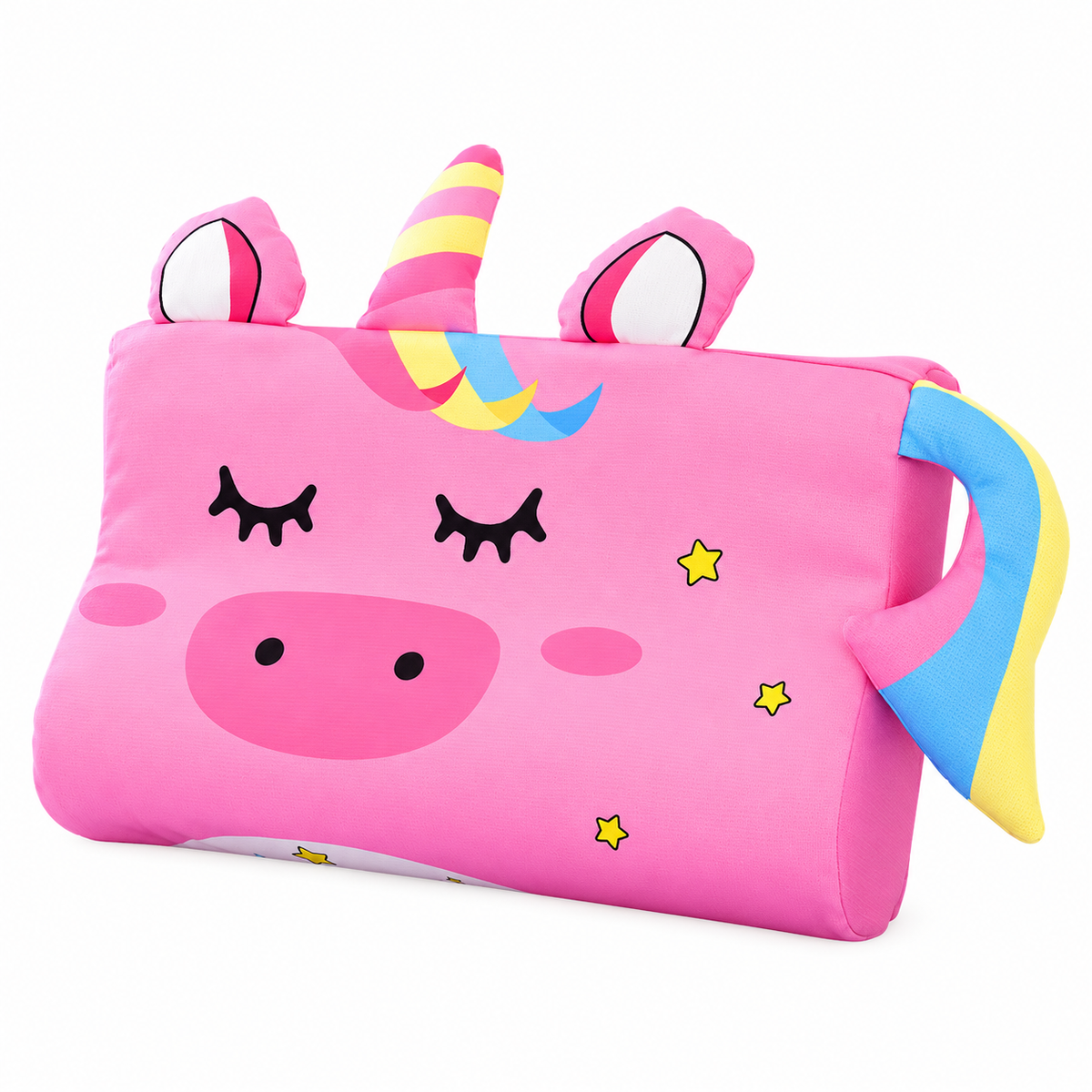 Calming Ergonomic Kids’ Pillow with Cartoon Animal Pillowcase