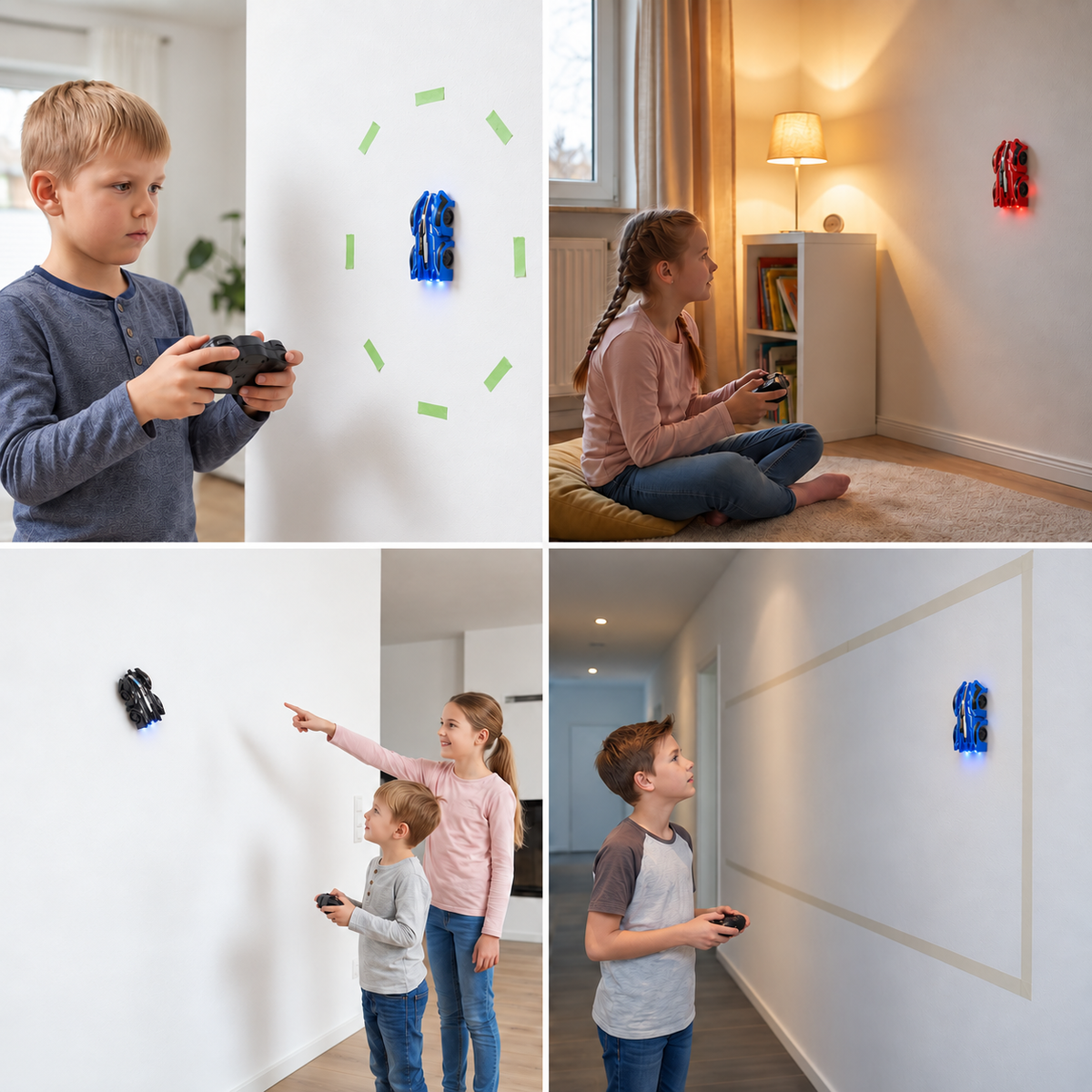 Remote Control Wall-Climbing Car with LED Lights