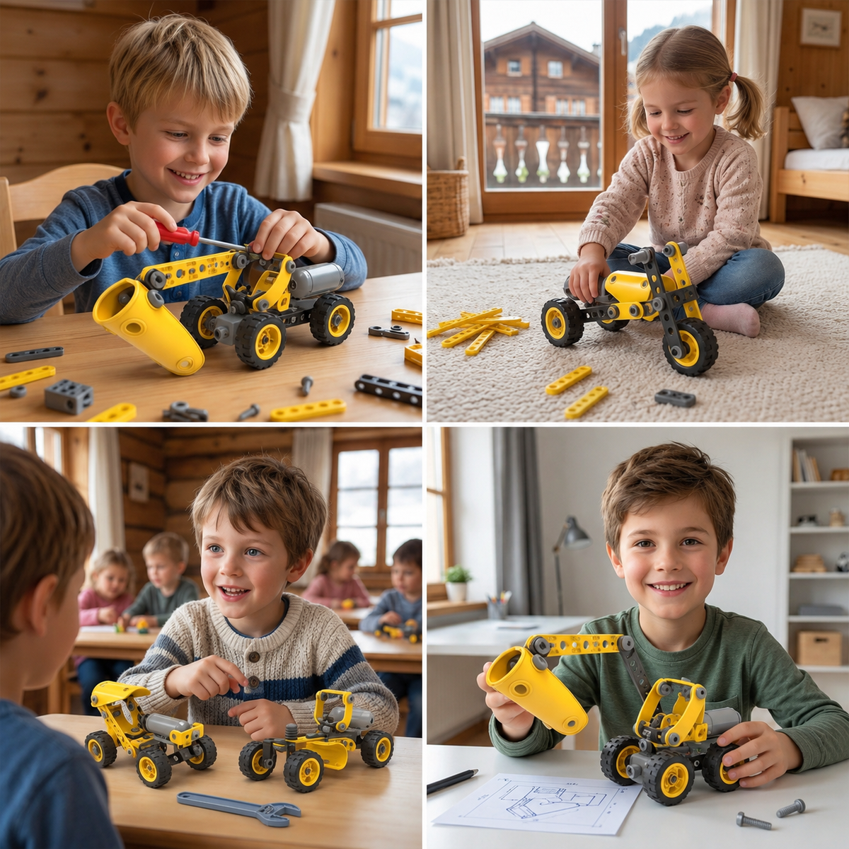 10-in-1 Creative Electric Construction Truck Building Set for Kids