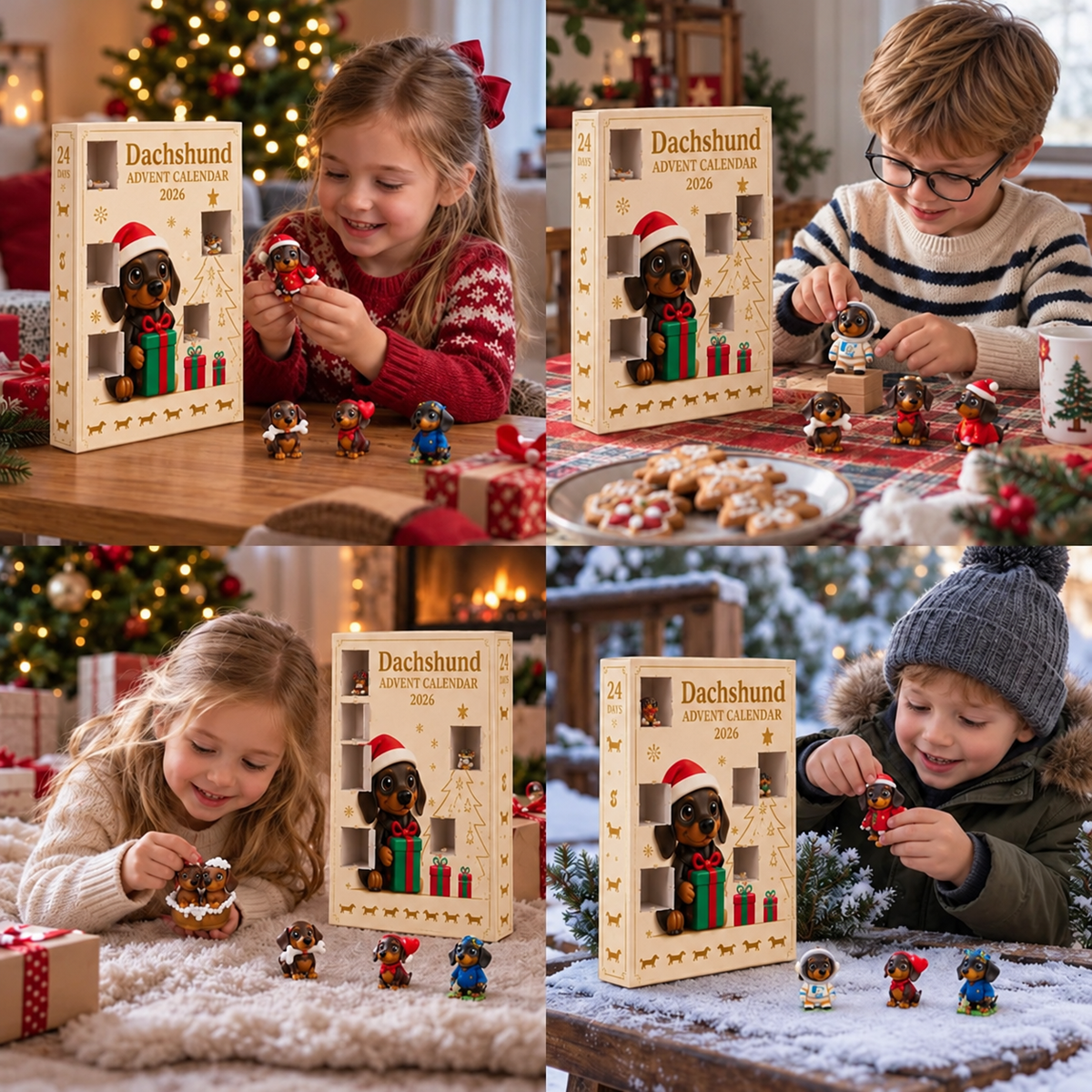 24-Day Dachshund Advent Calendar with Surprise Figurines