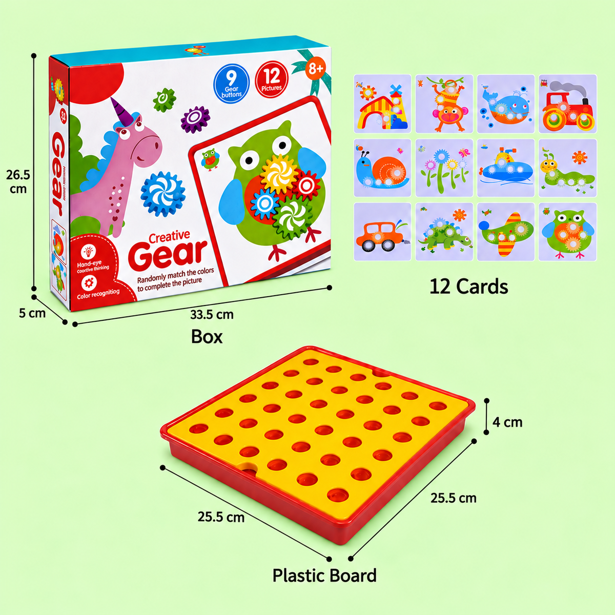 Creative Gear Puzzle Board Travel Box with Activity Cards for Kids