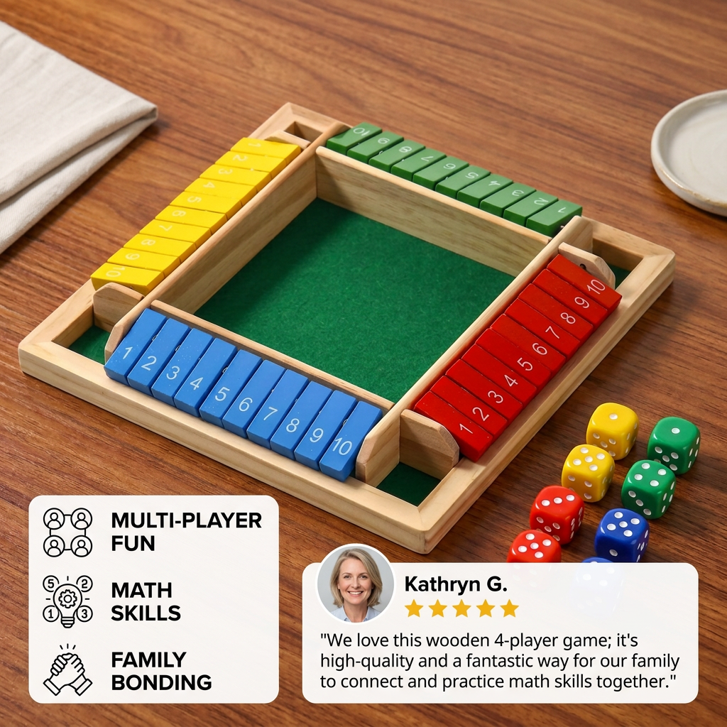 ShutTheBox Family Game 4 Player Set