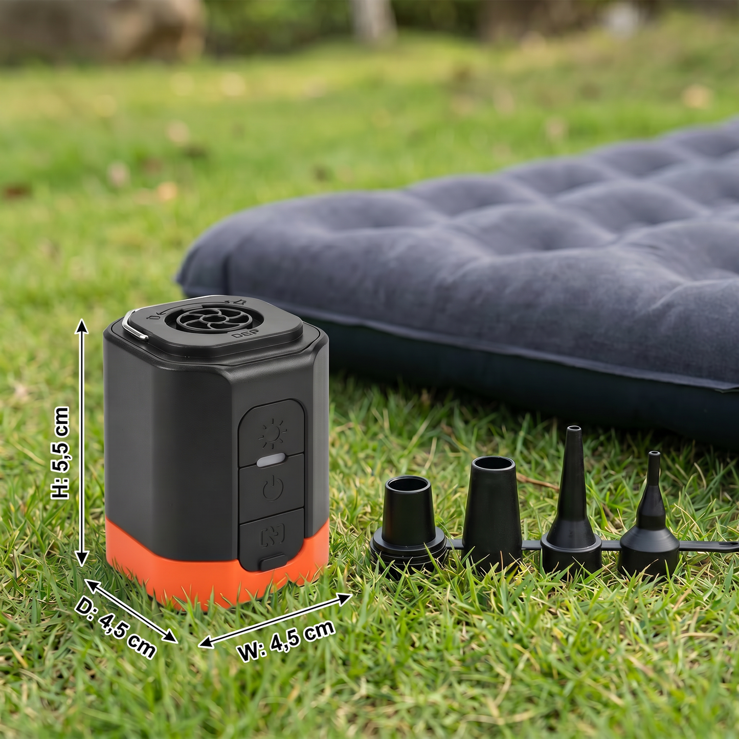 Portable Mini Air Pump with LED Light – Fast Inflate & Deflate