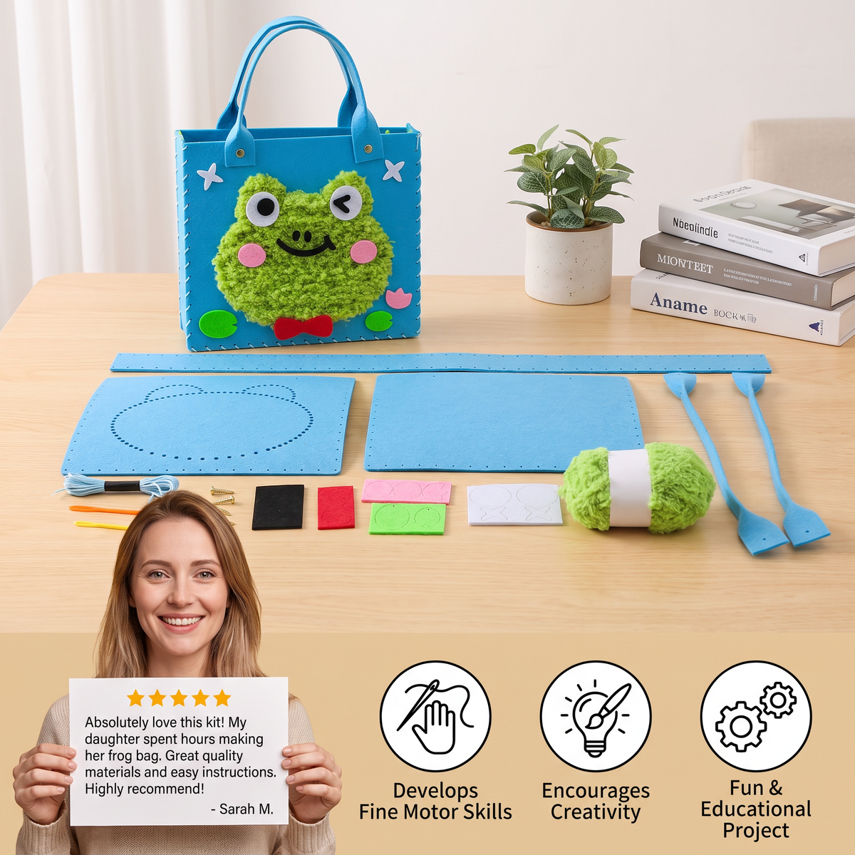 Kids DIY Plush Tote Bag Craft Kit