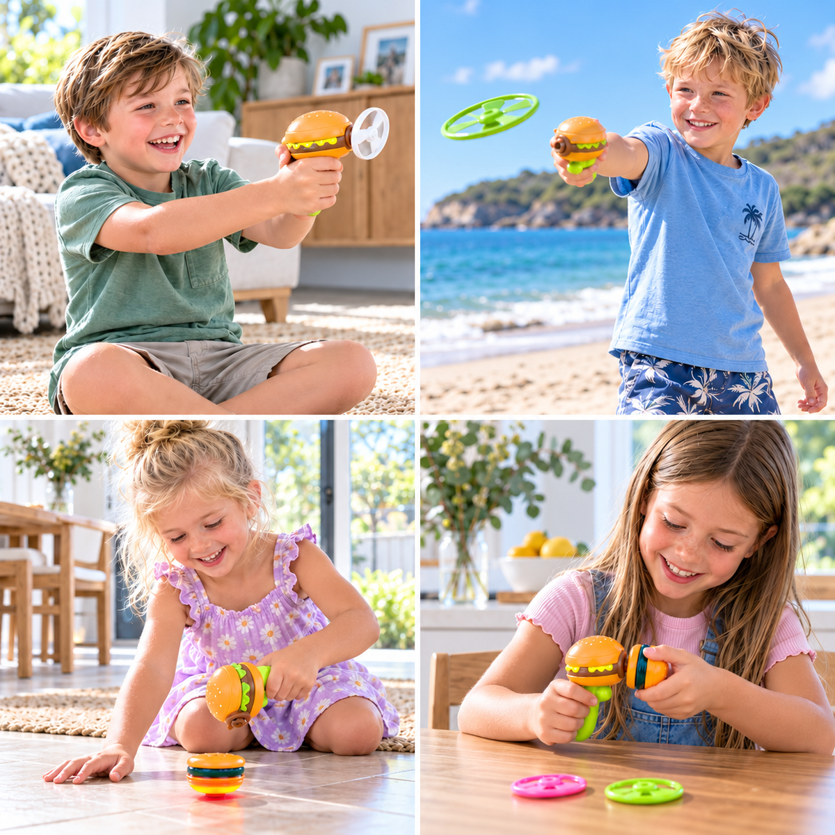 Kids’ 2-in-1 Spinning Top & Flying Spinner Launcher