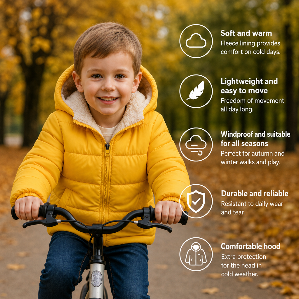 Fleece-Lined Baby & Toddler Puffer Jacket