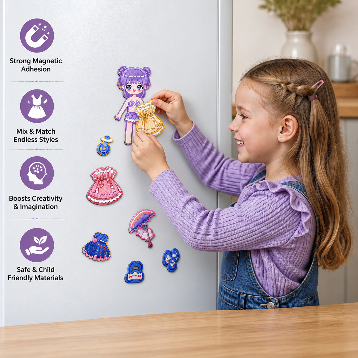 Princess Magnetic Dress-Up Set with 3D Stickers