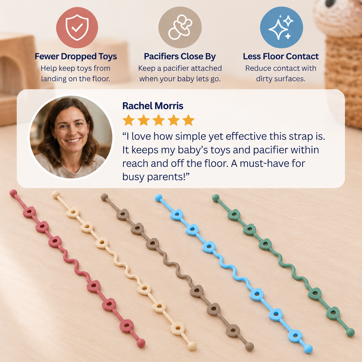 Universal Silicone Anti-Drop Toy & Pacifier Strap