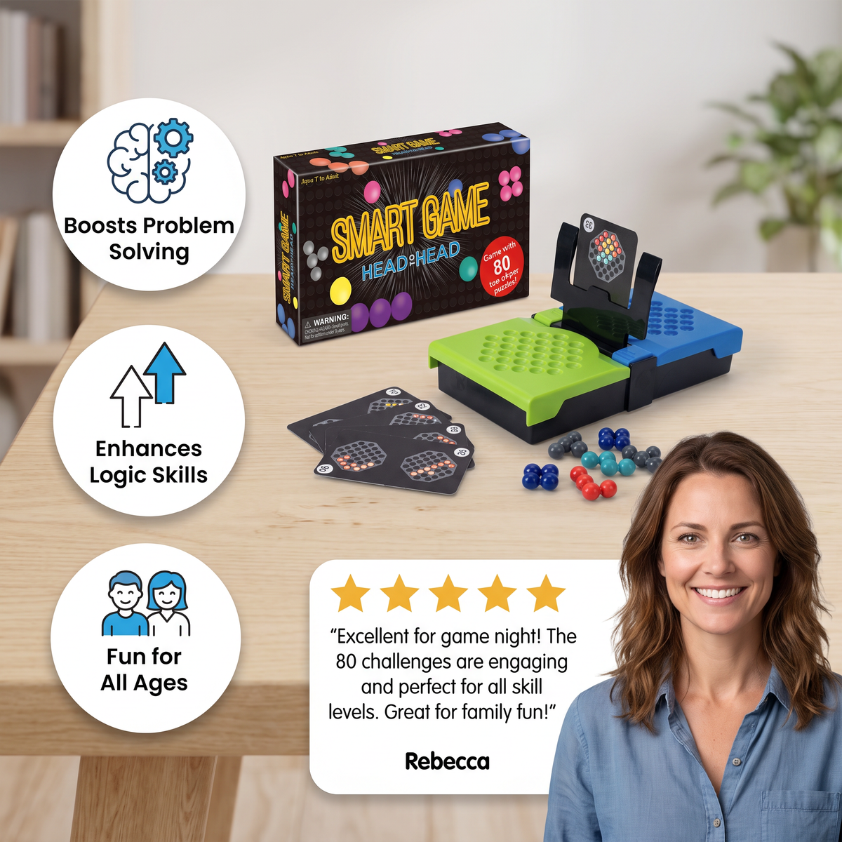 Head-to-Head Logic Puzzle Game – 80 Brain Teaser Challenges