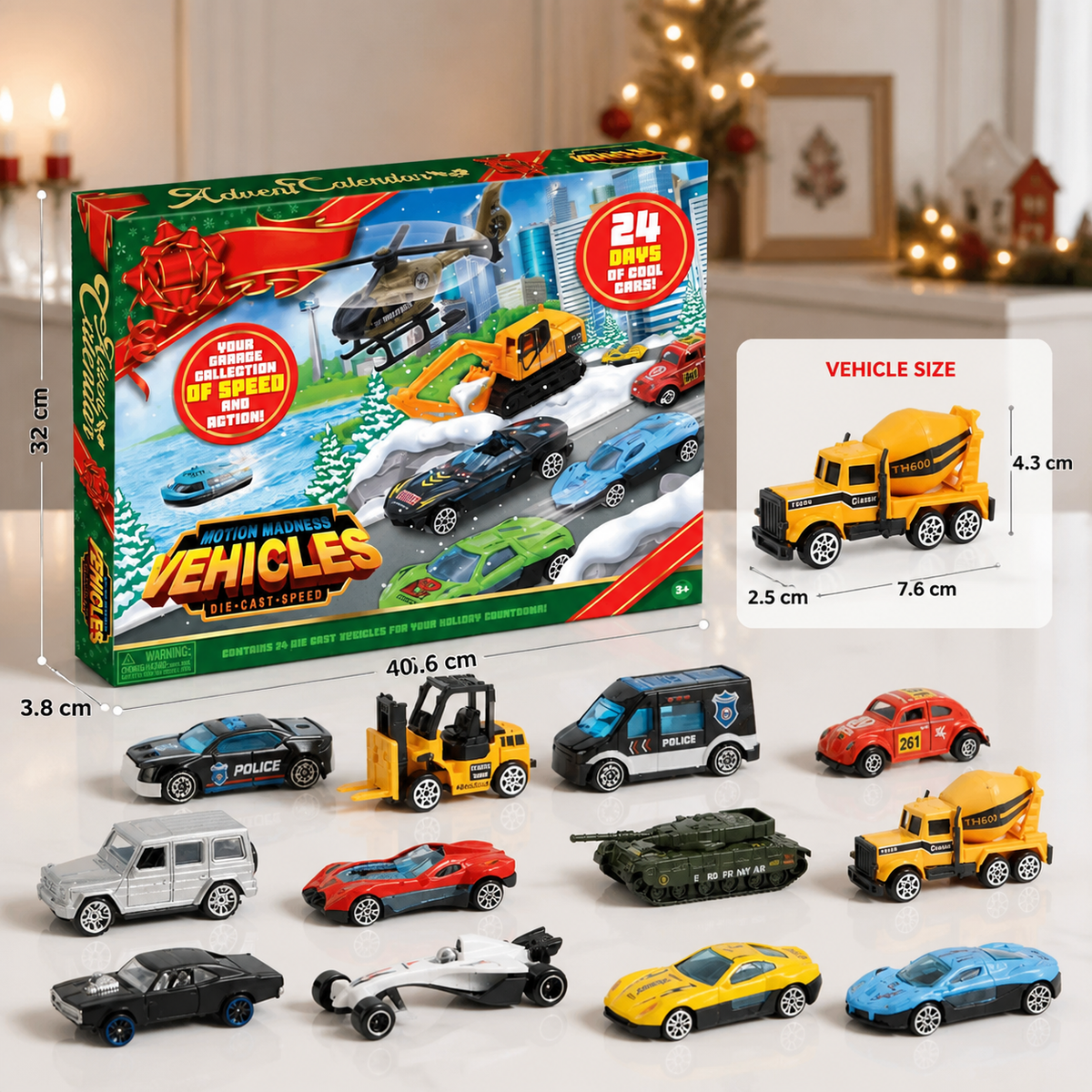 Christmas Die-Cast Car Advent Calendar for Kids