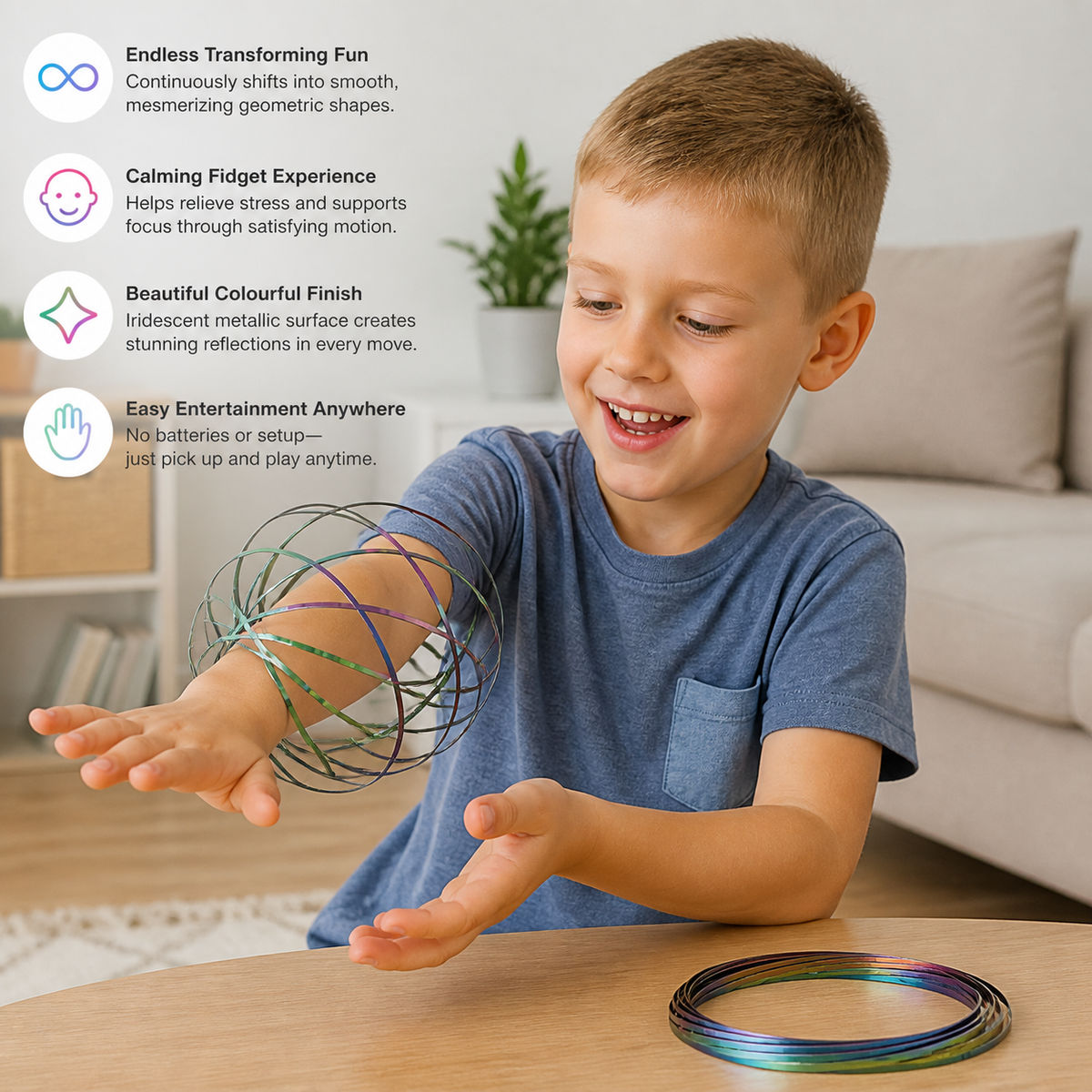 Geometric Spring Fidget Toy – Sensory Stress Relief Sculpture