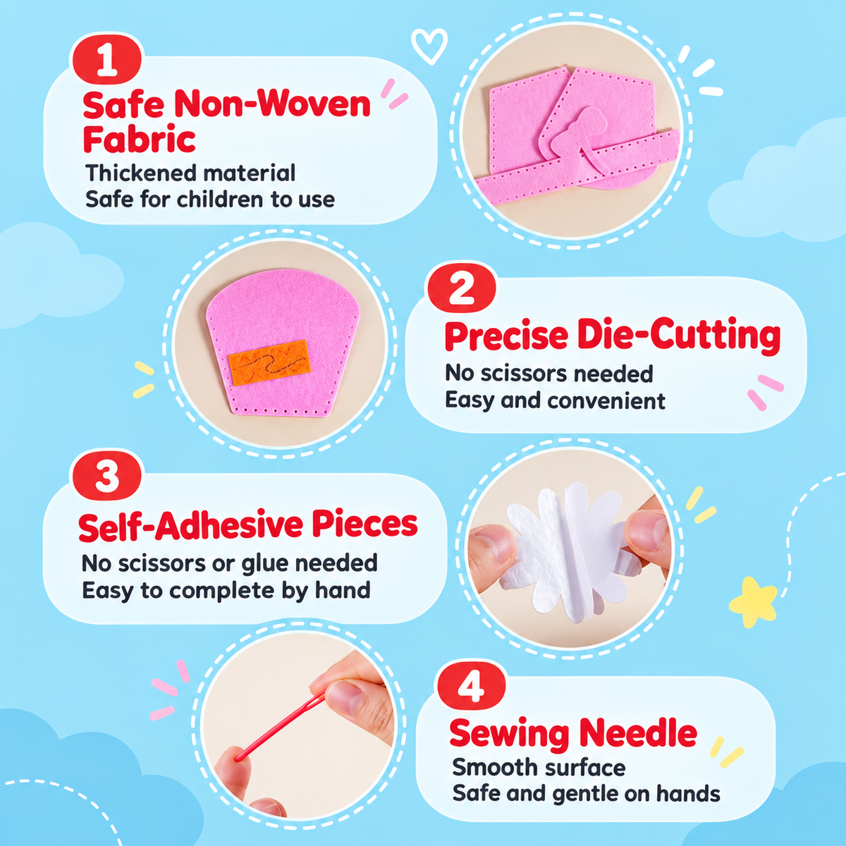 DIY Cute Felt Handbag Sewing Craft Kit for Kids