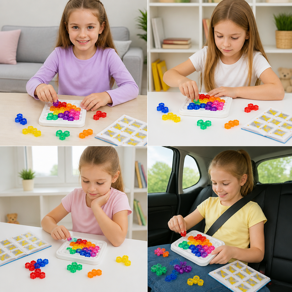 Rainbow Bead Puzzle Board – Logic & Problem-Solving Game