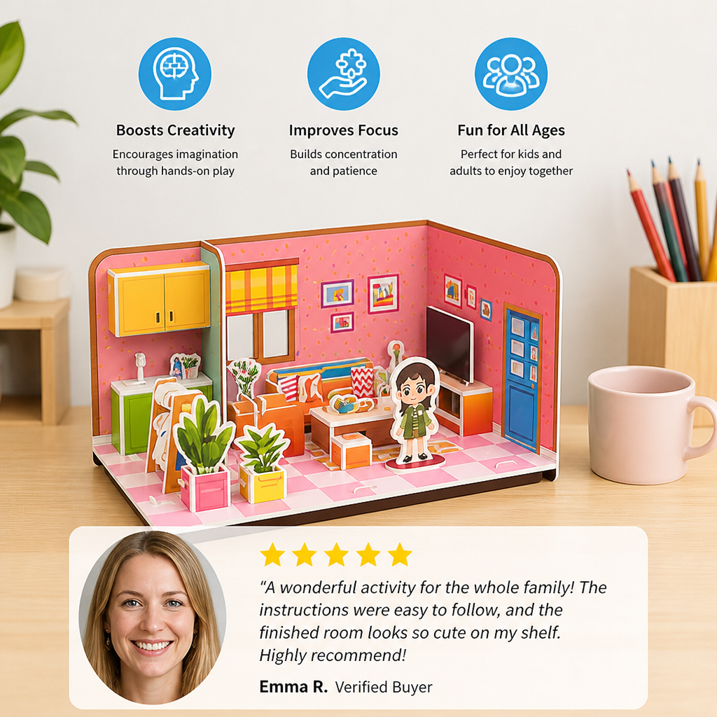 3D DIY Playroom Building Kit – Educational Puzzle & Craft Set
