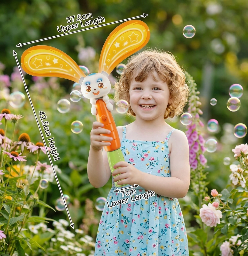 Light-Up Winged Bunny Bubble Maker – Kids Electric Bubble Wand