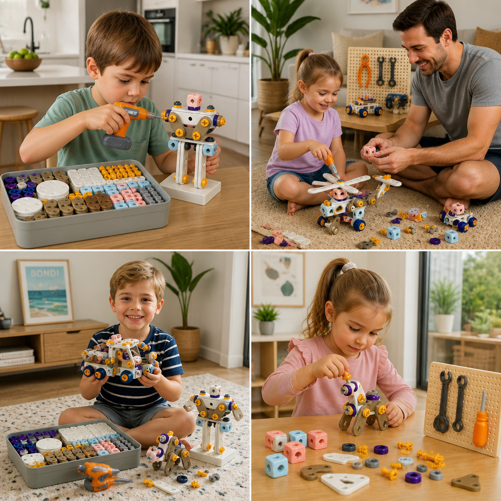 Kids’ DIY Tool Kit with Electric Drill – STEM Building Playset
