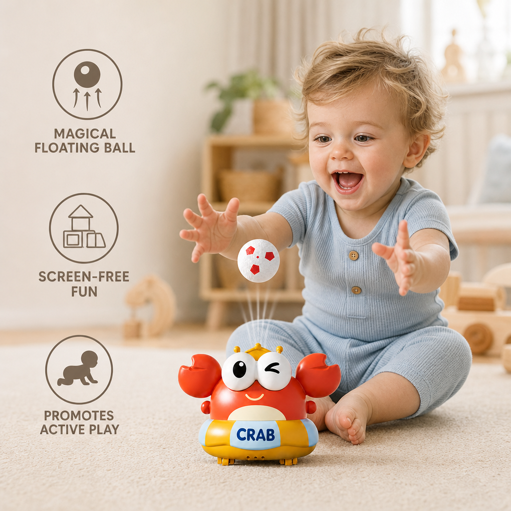 Kids’ Electric Crab Floating Ball Toy