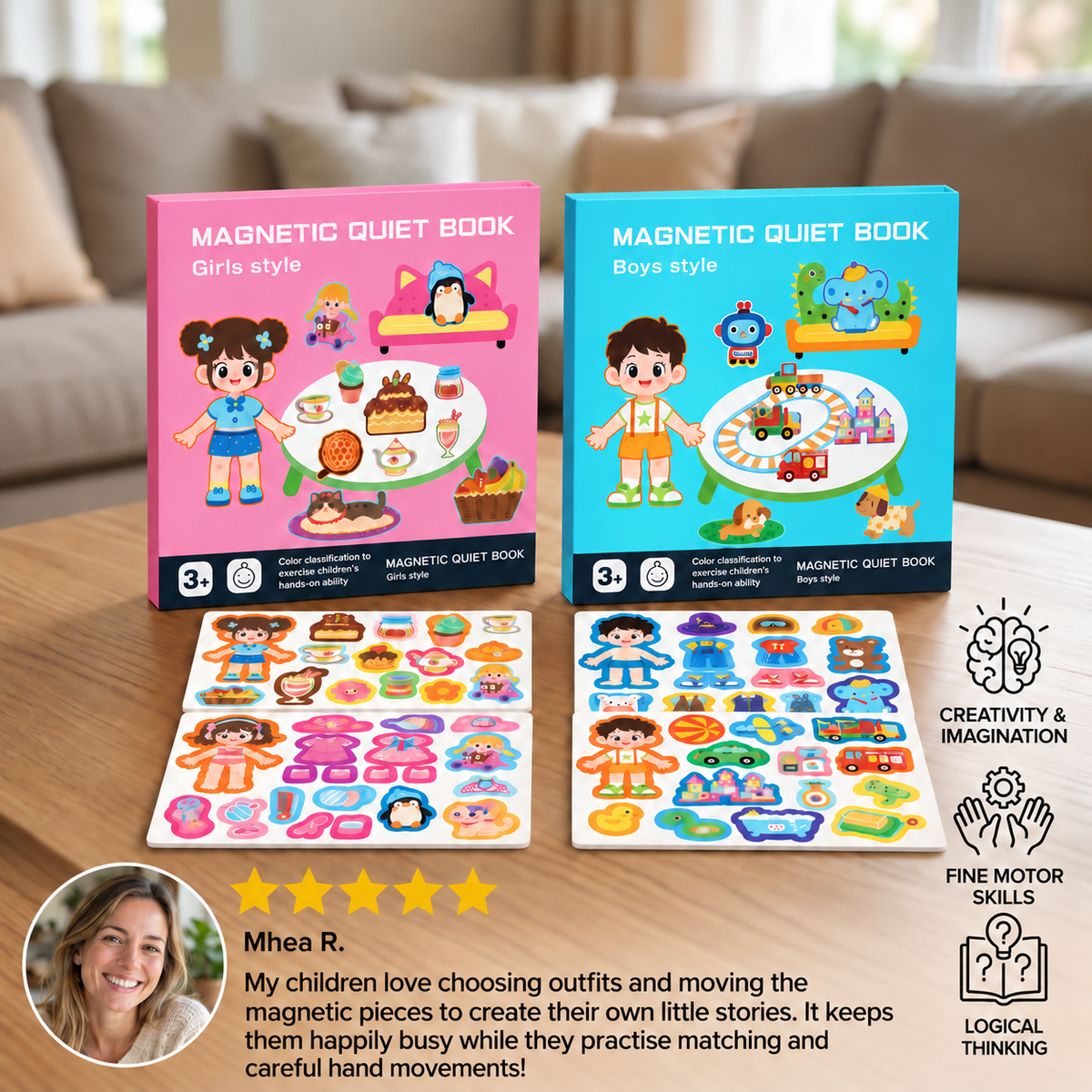 Montessori Magnetic Quiet Book – Creative Dress-Up & Scene Play