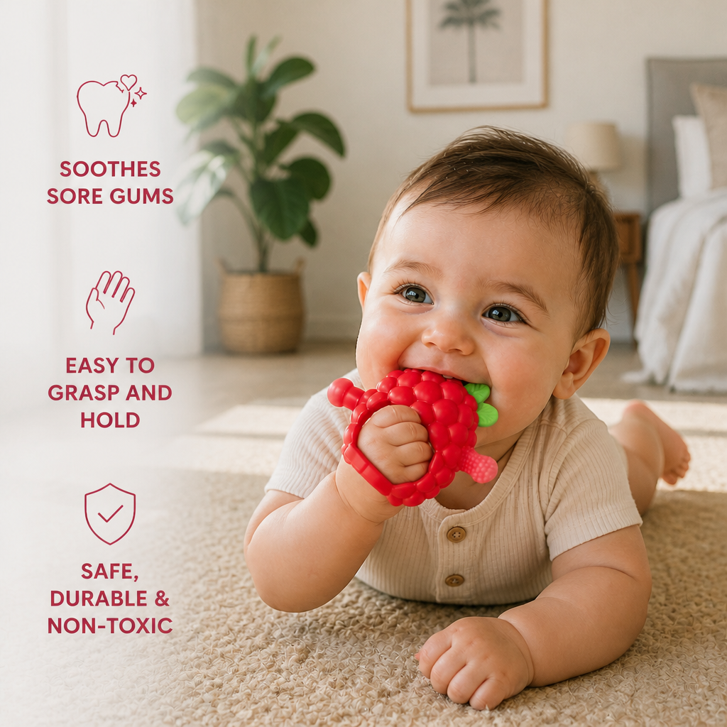 Easy-Grip Multi-Textured Silicone Baby Teether (3+ Months)