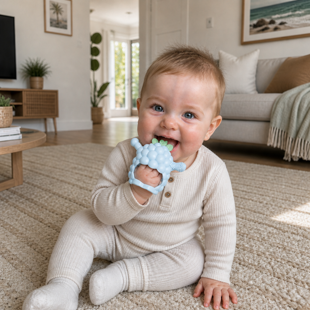 Easy-Grip Multi-Textured Silicone Baby Teether (3+ Months)