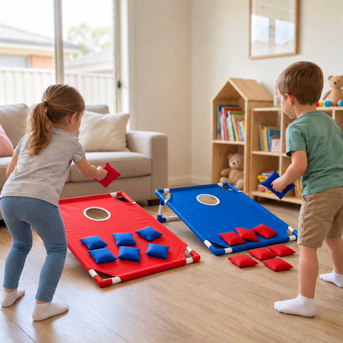 Indoor & Outdoor Two-Color Bean Bag Toss Game for Kids