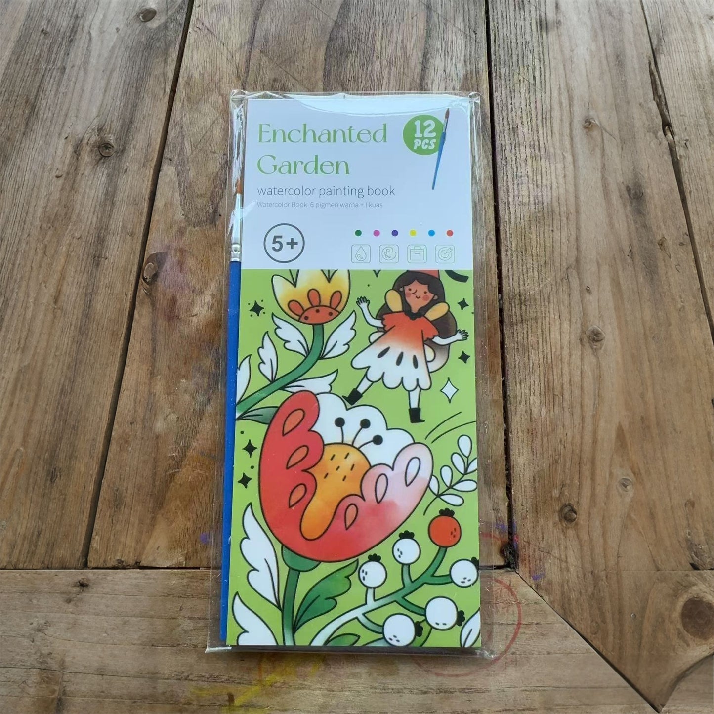 All-in-One Watercolour Painting Book with Built-In Paint & Brush