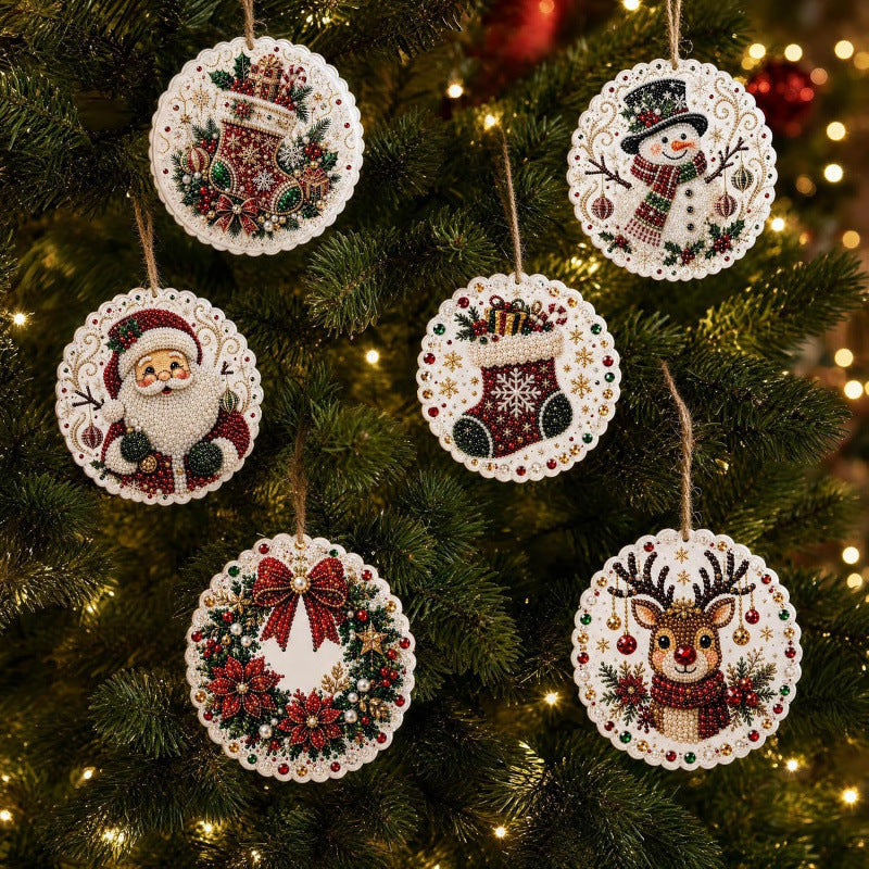DIY Christmas Wooden Ornament Diamond Painting Kit