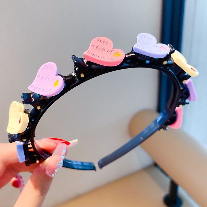 Cute Hair Clips & Bands for Girls with Flower, Strawberry & Rainbow Charms