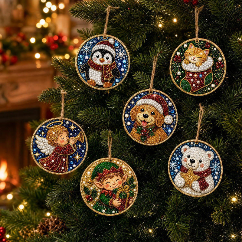 DIY Christmas Wooden Ornament Diamond Painting Kit
