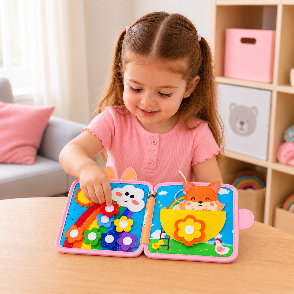 Montessori Touch & Feel Sensory Busy Book for Toddlers