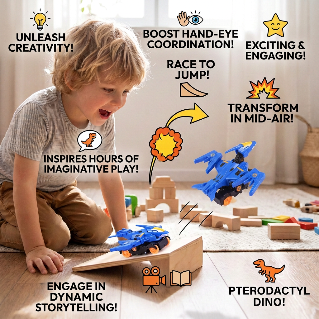 Jumping Transforming Racing Car Toy