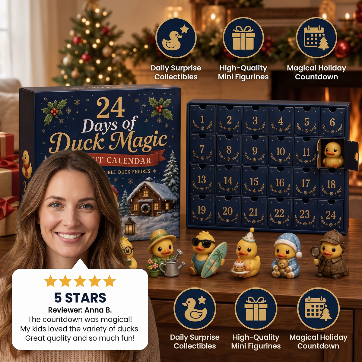 24-Day Magic Duck Advent Calendar with Collectible Mini Figurines
