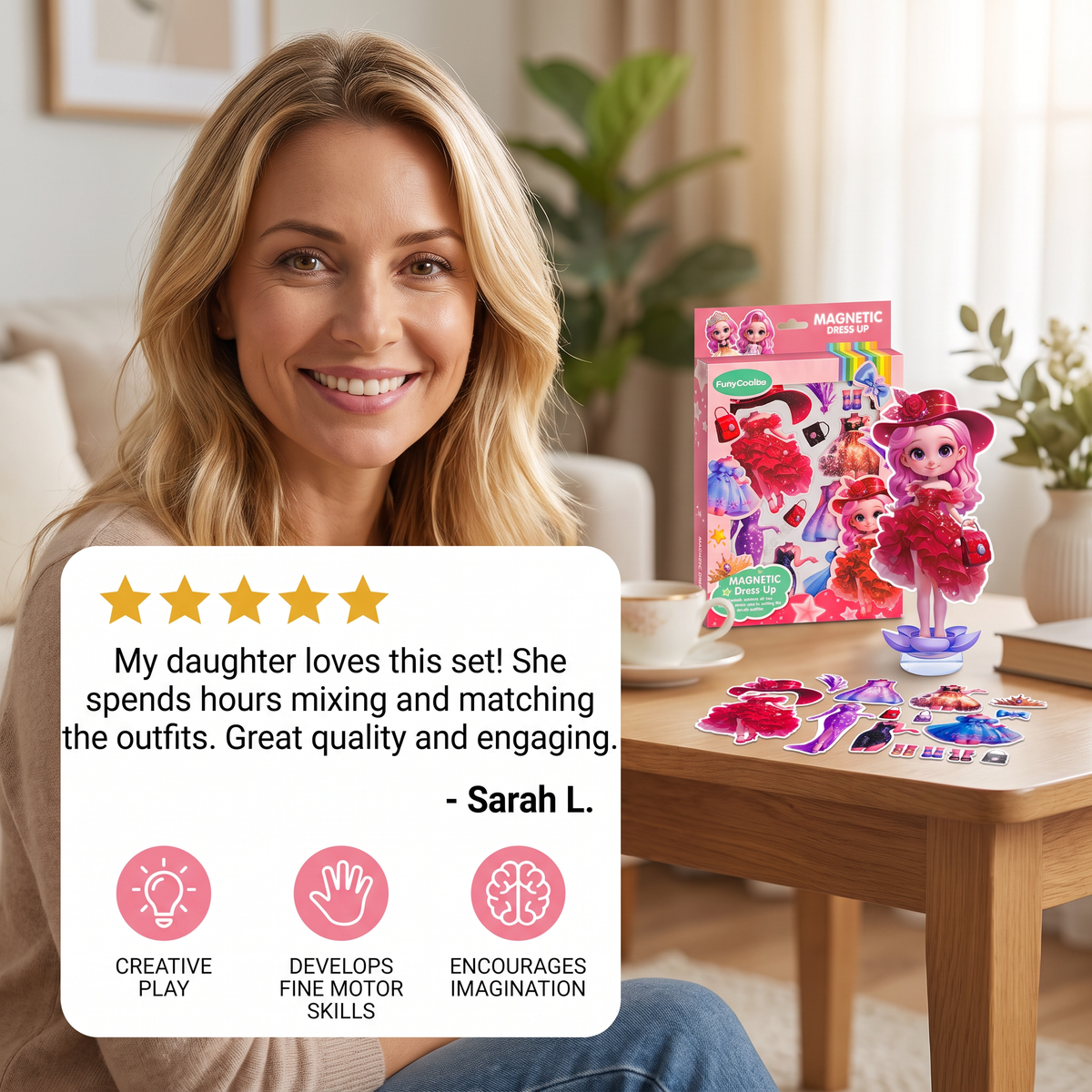 Magnetic Dress-Up Doll Set with Interchangeable Outfits