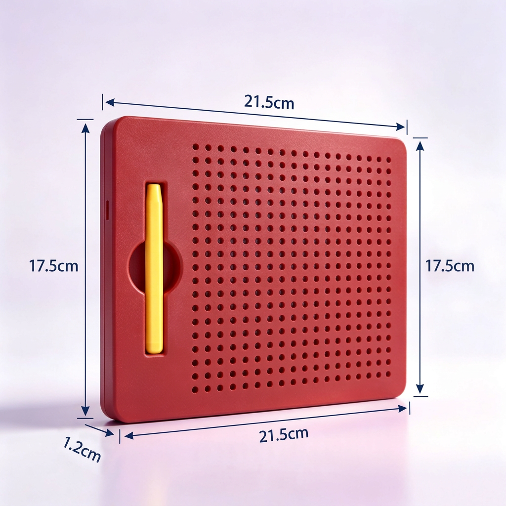 2-in-1 Magnetic Writing & Drawing Board with Snap-On Shape Tiles for Kids