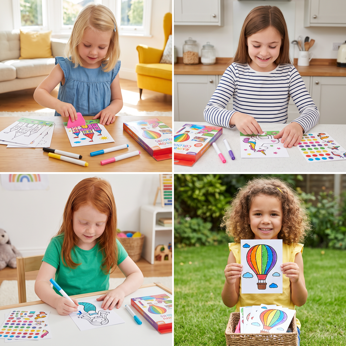 Creative Rainbow Colours Wipe Art Set