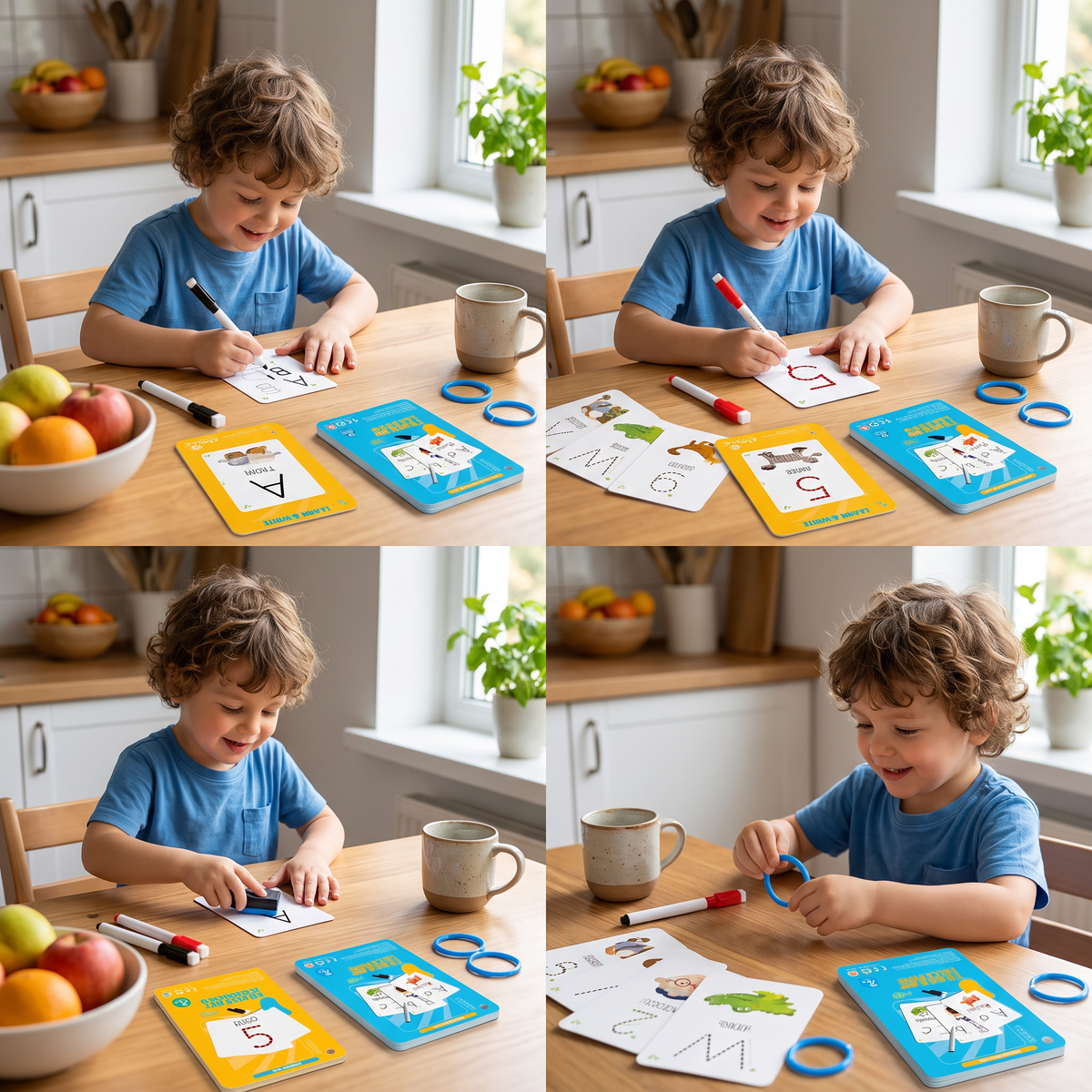 Reusable number and letter tracing book for children