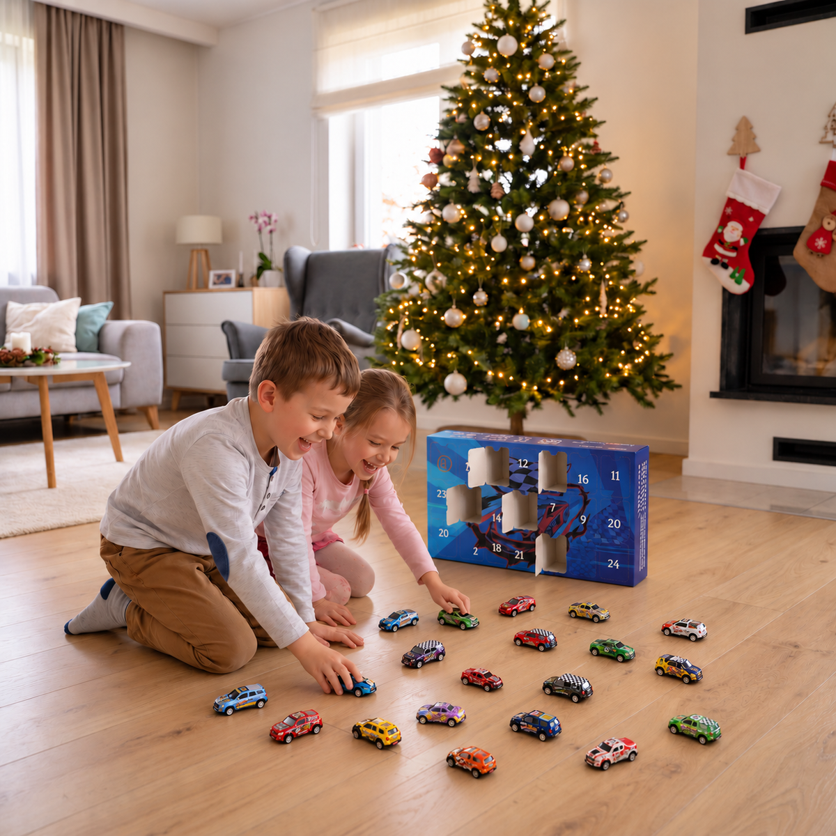 24-Day Racing Car Advent Calendar with Surprise Toy Cars