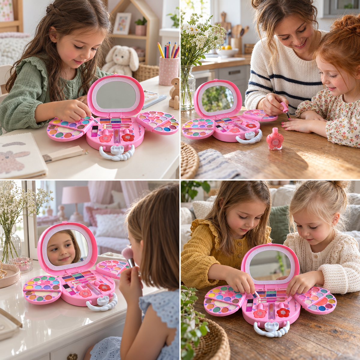 Kids’ Washable Princess Makeup Set with Nail Polish & Storage Box