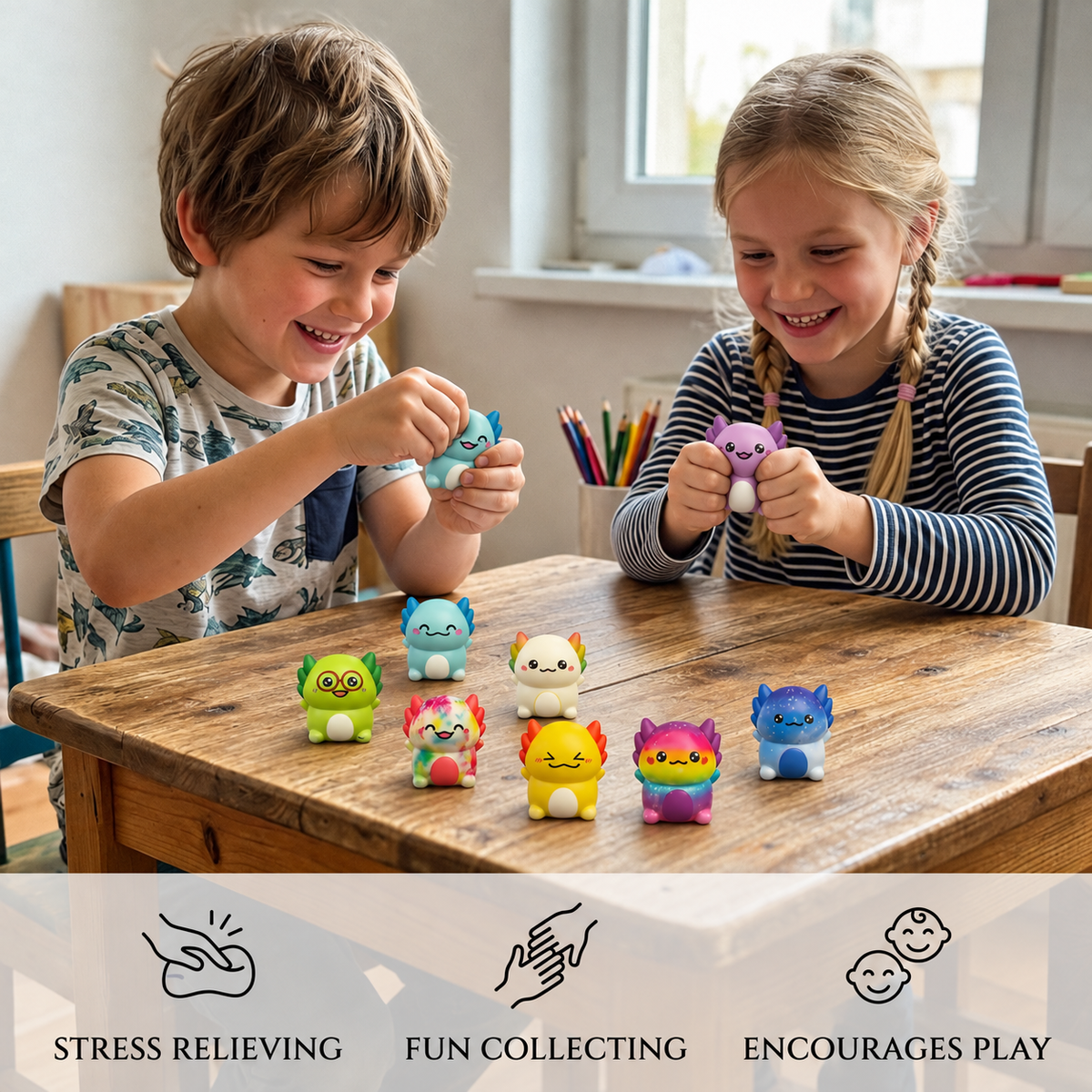 12-Pack Soft Axolotl Squishy Stress Relief Toys