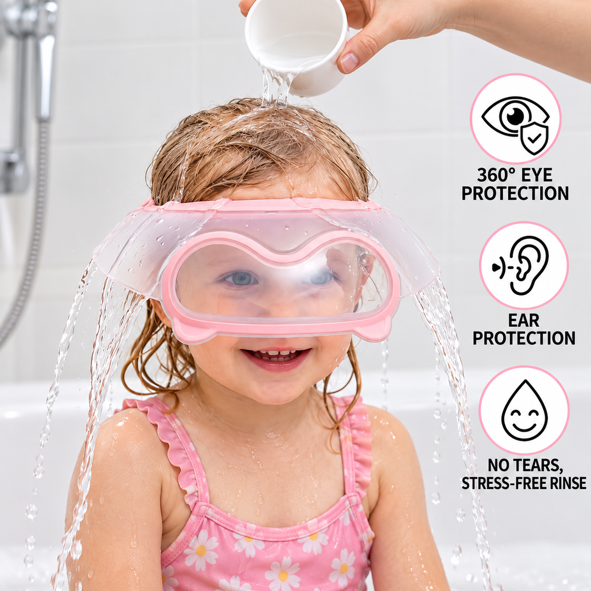 Adjustable Baby Water & Shampoo Visor with 360° Eye & Ear Protection