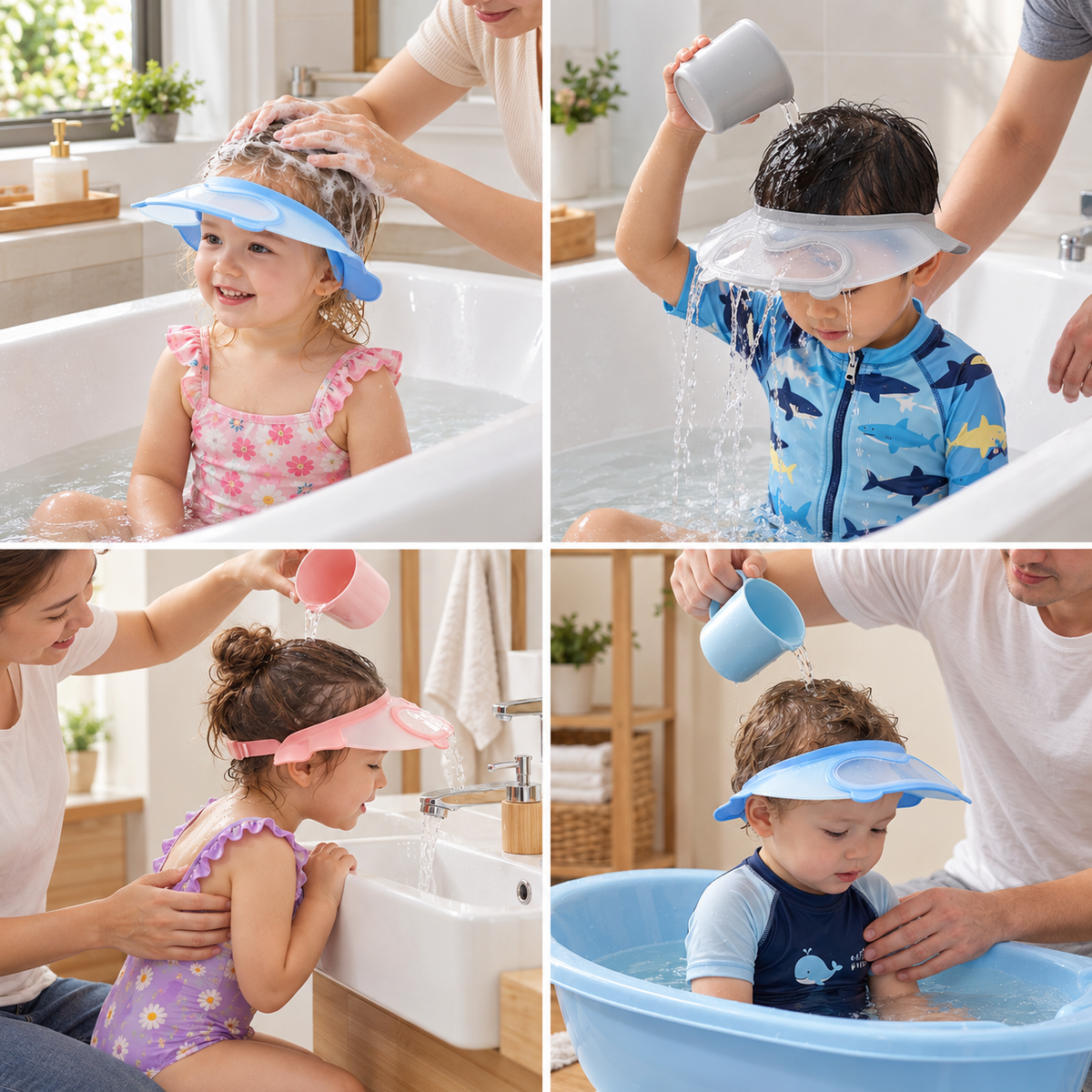 Adjustable Baby Water & Shampoo Visor with 360° Eye & Ear Protection
