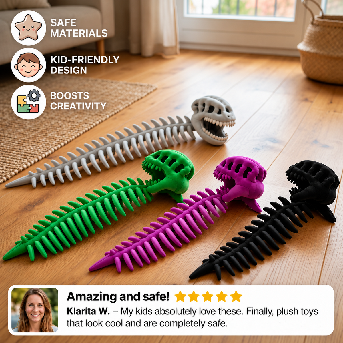 Funny Dinosaur Skeleton Plush Costume