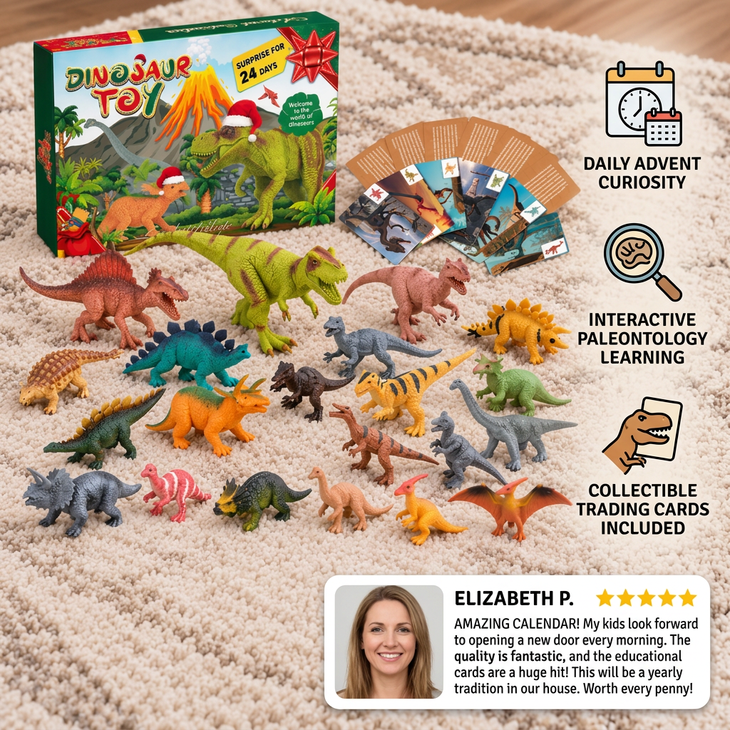 24-Day Dinosaur Toy Advent Calendar with Surprise Figures