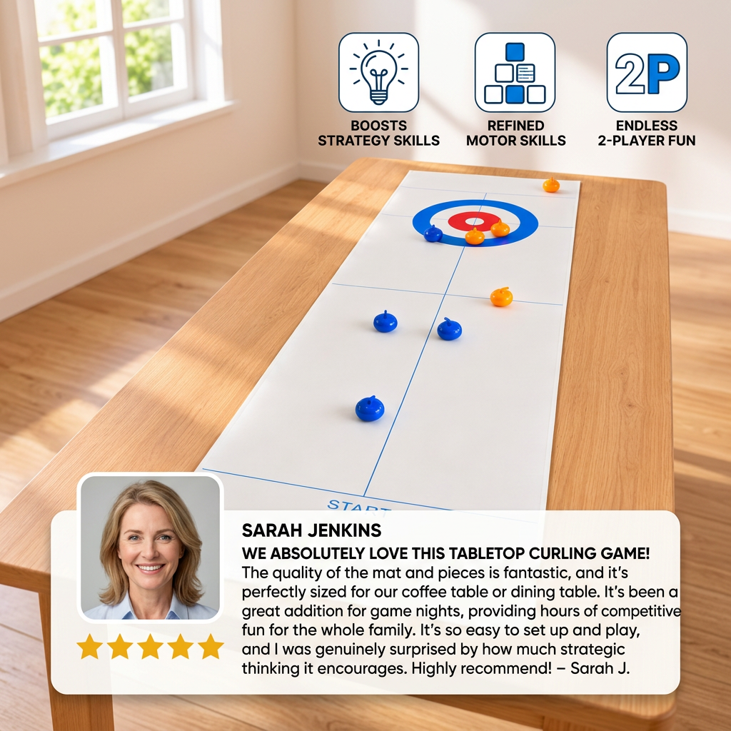 Portable Tabletop Curling Game – 2-Player Competition Set