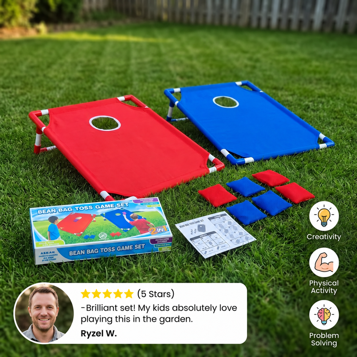 Indoor & Outdoor Two-Color Bean Bag Toss Game for Kids
