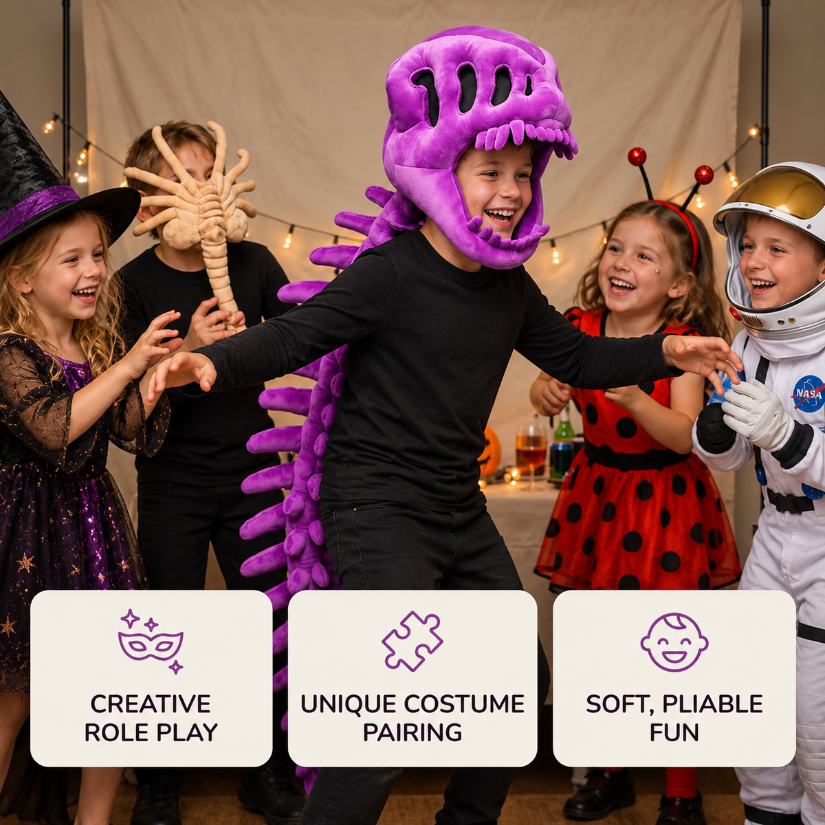 Funny Dinosaur Skeleton Plush Costume