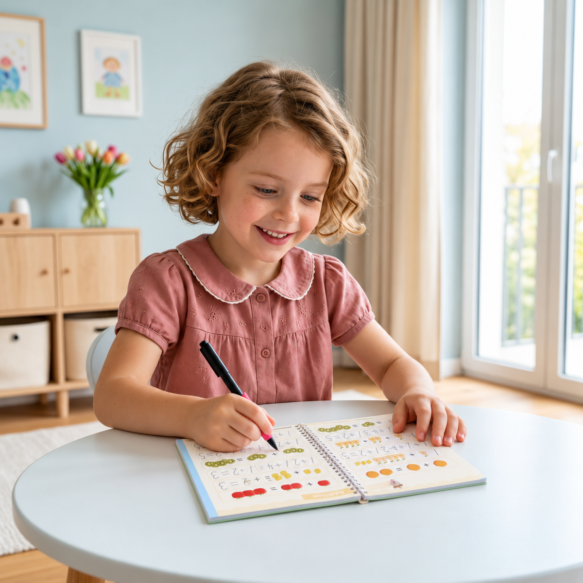 Magic Reusable Grooved Handwriting Practice Books with Disappearing Ink Pens