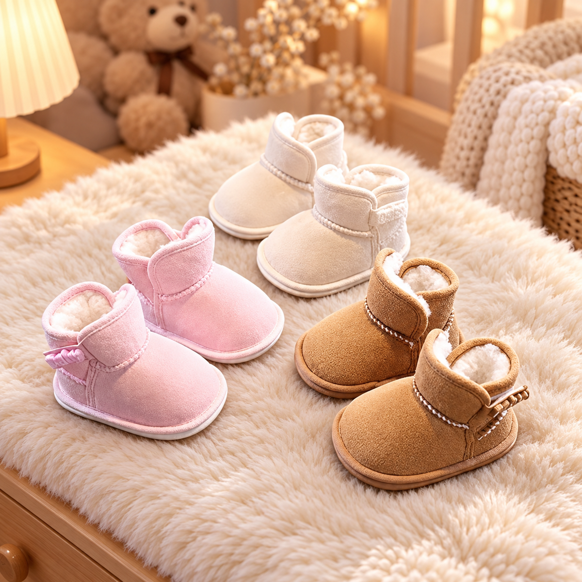 Fleece-Lined Baby Winter Boots with Soft, Non-Slip Soles